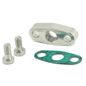 Garrett G42 Oil Feed Stainless Steel Flange - AN6 ORB SET